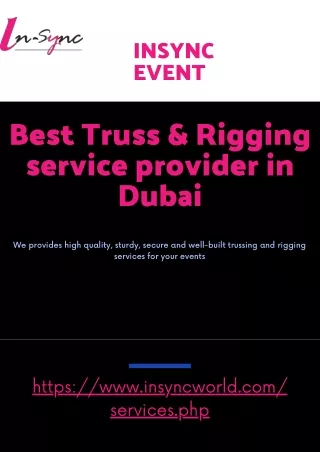 Best Truss & Rigging service provider in Dubai | In Sync