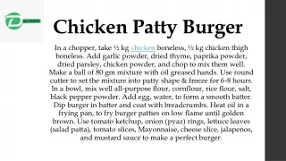 Chicken Patty Burger 