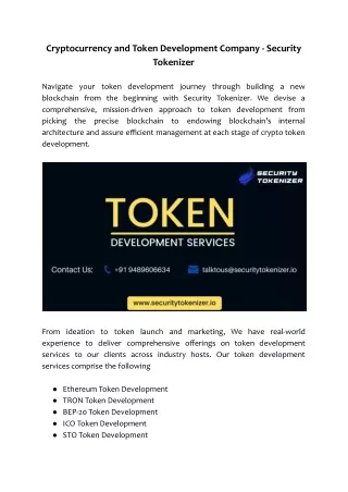 cryptocurrency and token development company