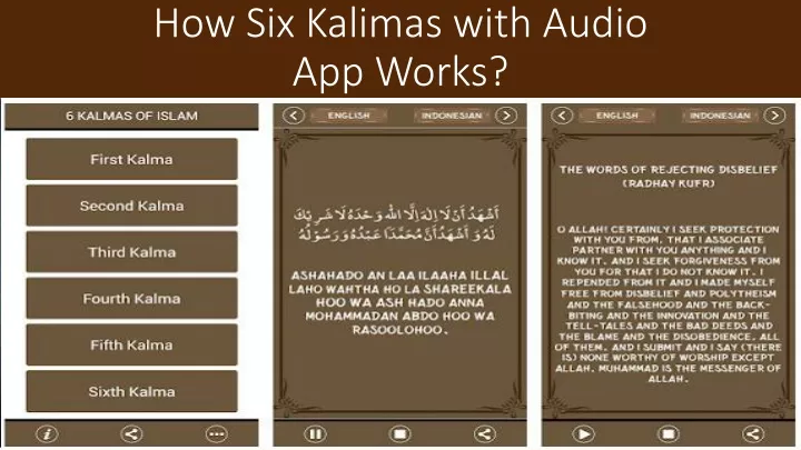 how six kalimas with audio app works