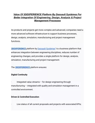 value of 3dexperience platform by dassault syst