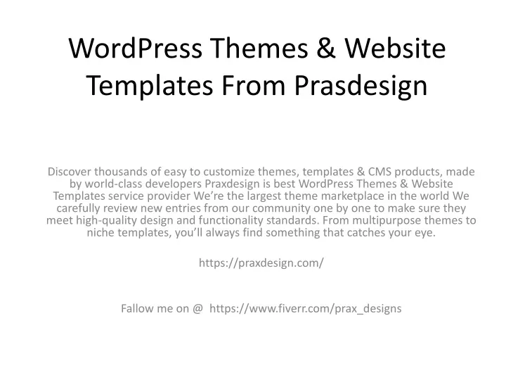 wordpress themes website templates from prasdesign