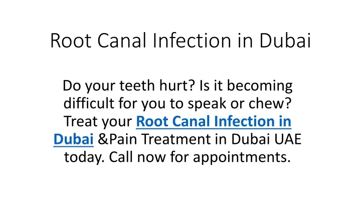 root canal infection in dubai