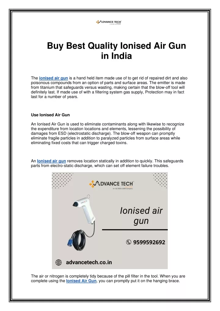 buy best quality ionised air gun in india