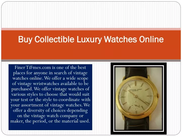 buy collectible luxury watches online