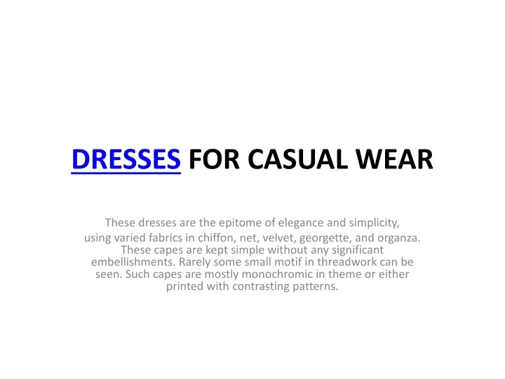 dresses for casual wear