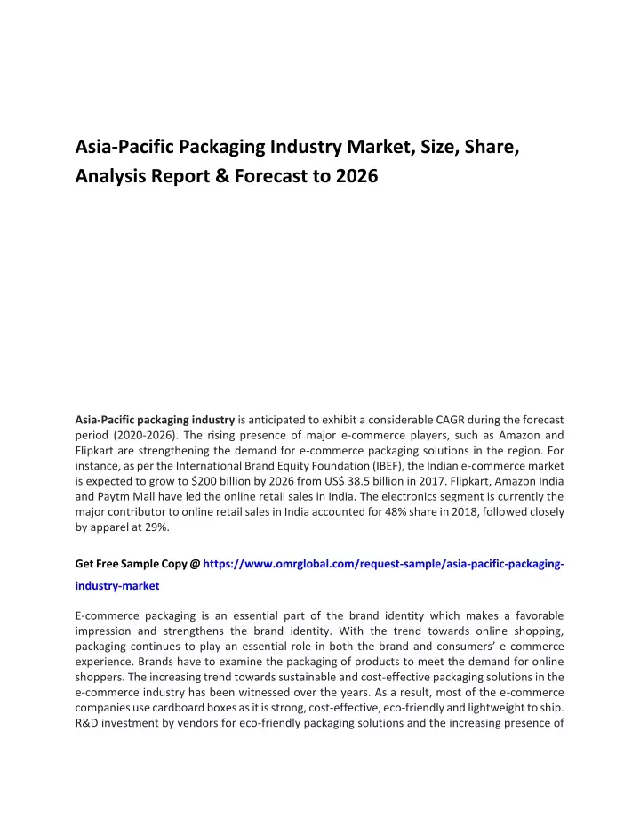 asia pacific packaging industry market size share
