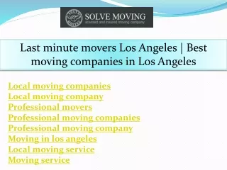 Local moving companies