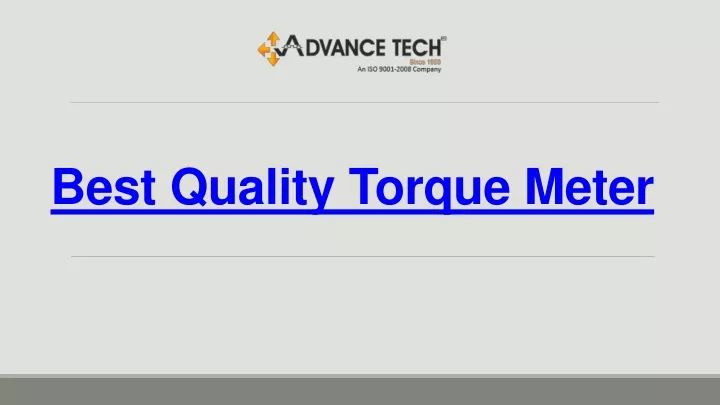 best quality torque meter