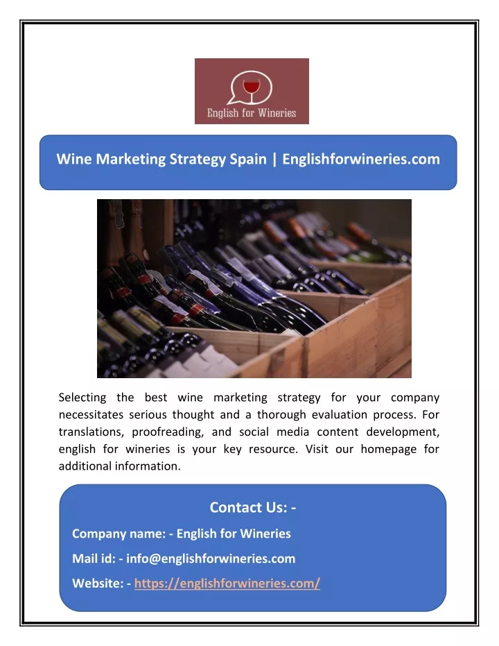 wine marketing strategy spain englishforwineries