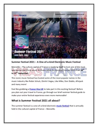 Summer festival 2021 - A One of a Kind Electronic Music Festival