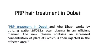 PRP hair treatment in Dubai