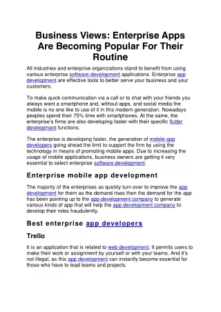 business views enterprise apps are becoming