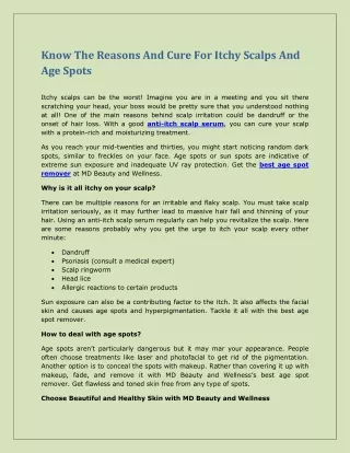 know the reasons and cure for itchy scalps