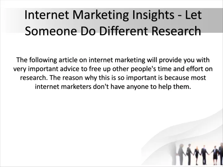 internet marketing insights let someone