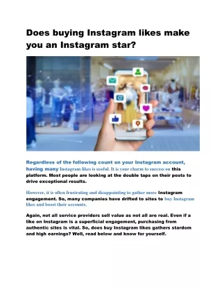 Does buying Instagram likes make you an Instagram star-converted