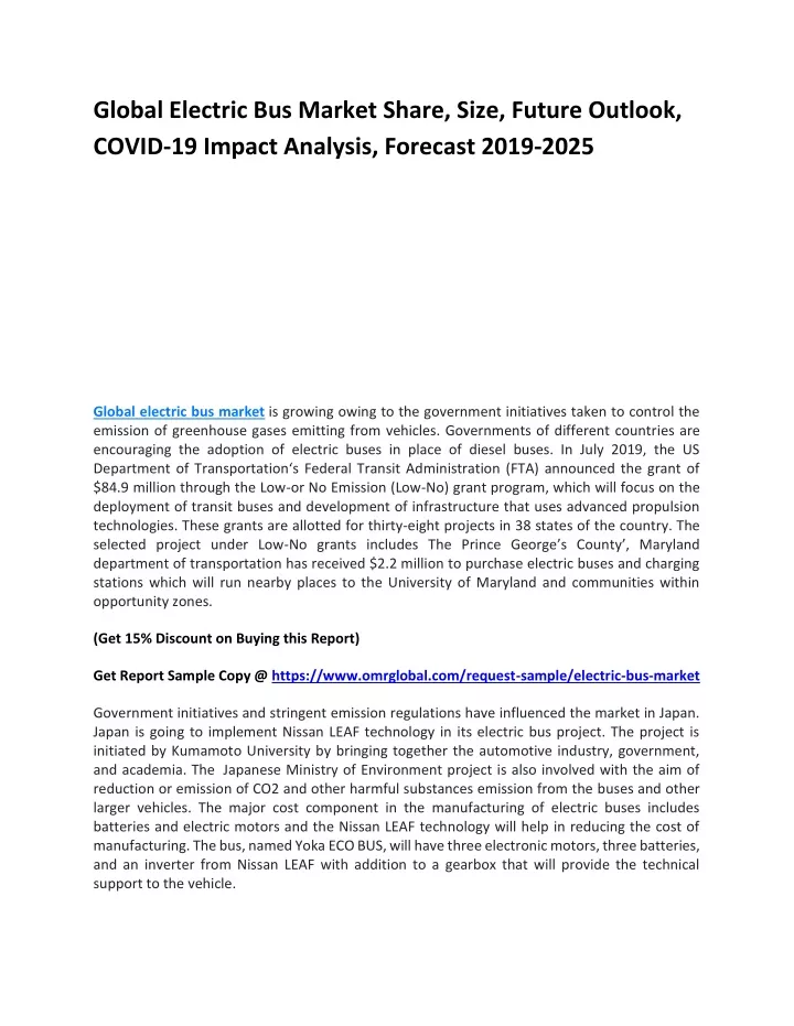 global electric bus market share size future