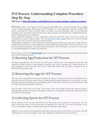 IVF Process- Understanding Complete Procedure Step By Step