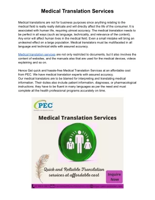 Medical Translation Services