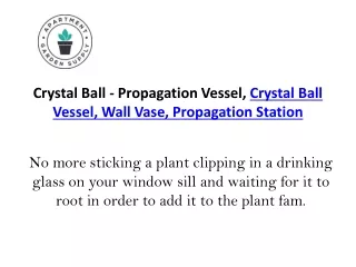 Crystal Ball - Propagation Vessel, Crystal Ball Vessel, Wall Vase, Propagation Station