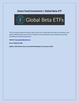 Smart Fund Investment | Global Beta ETF