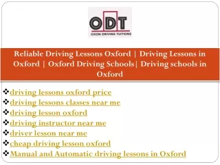 driving lessons oxford price