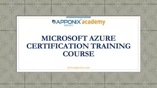 Microsoft Azure Certification Training Course by Apponix