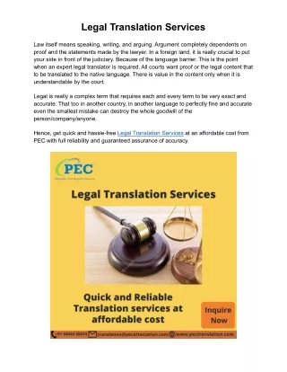 Legal Translation Services