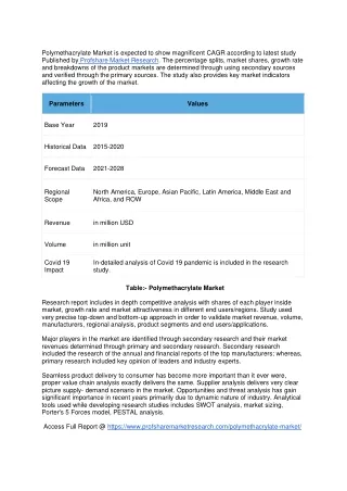 Polymethacrylate Market