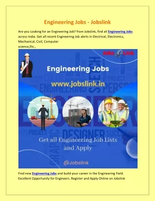 engineering jobs jobslink