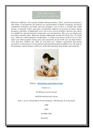 maternal wellbeing is the strength of ladies