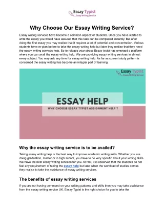 why choose our essay writing service