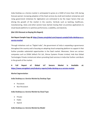 india desktop as a service market is anticipated