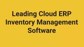 leading cloud erp inventory management software