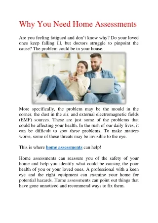 Home Assessment Services - Building Harmony