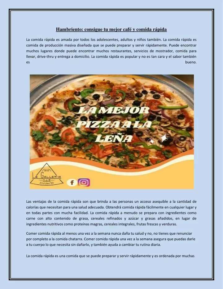 hambriento consigue tu mejor caf y comida r pida