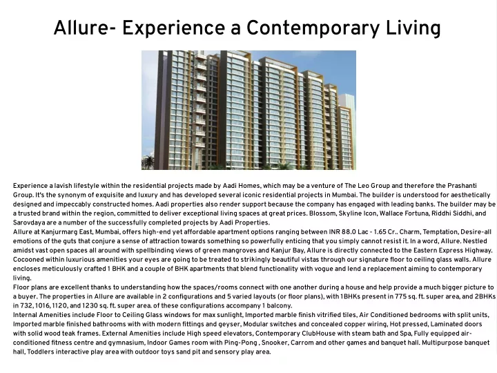allure experience a contemporary living