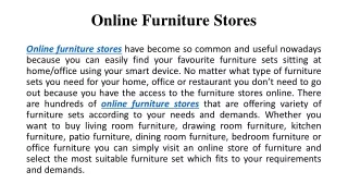 Online furniture stores