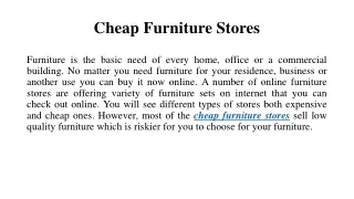 Cheap Furniture Stores