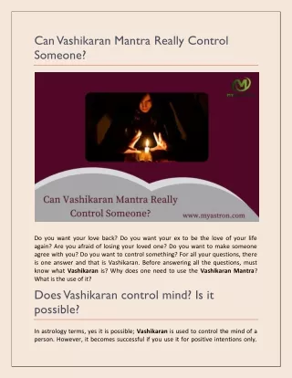 Can Vashikaran Mantra Really Control Someone