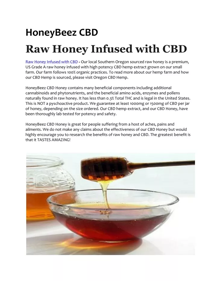 honeybeez cbd raw honey infused with cbd