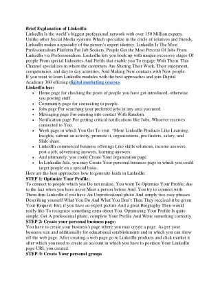 brief explanation of linkedin linkedin