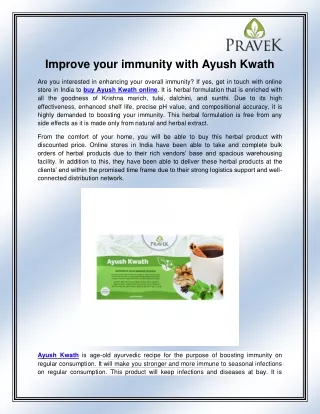 improve your immunity with ayush kwath