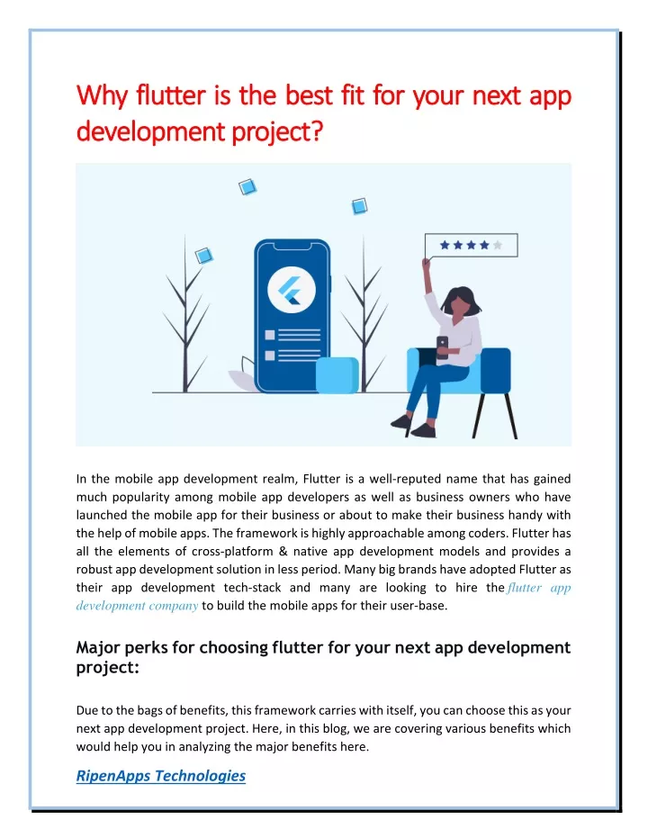 why flutter is the best fit for your next