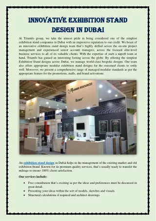 Innovative exhibition stand design in Dubai