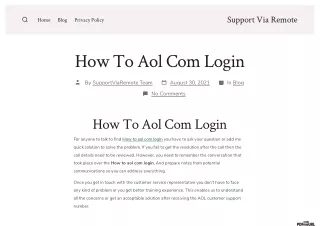 How to aol com login