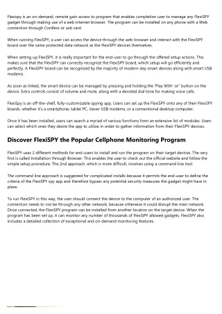 flexispy is an on demand remote gain access