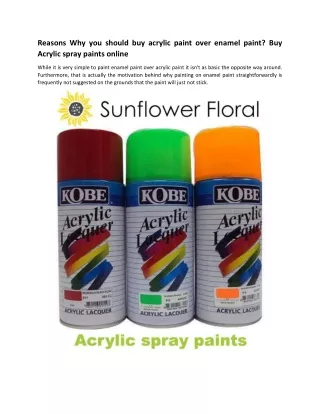 reasons why you should buy acrylic paint over
