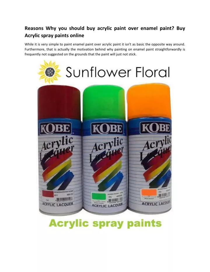 reasons why you should buy acrylic paint over