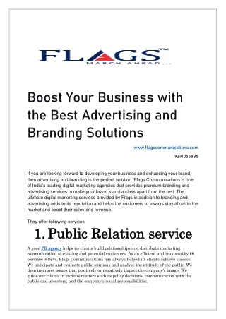 Boost Your Business with the Best Advertising and Branding Solutions